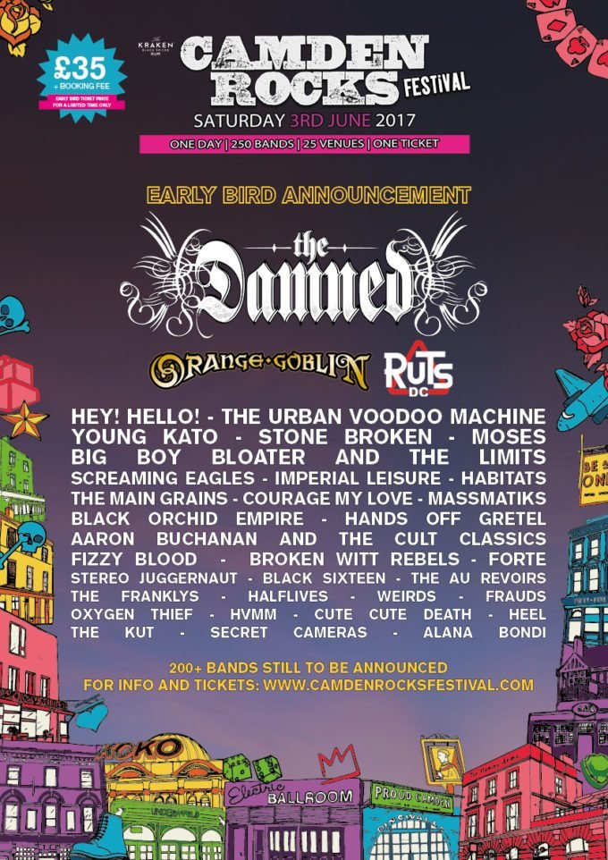 First Acts Announced For Camden Rocks 2017