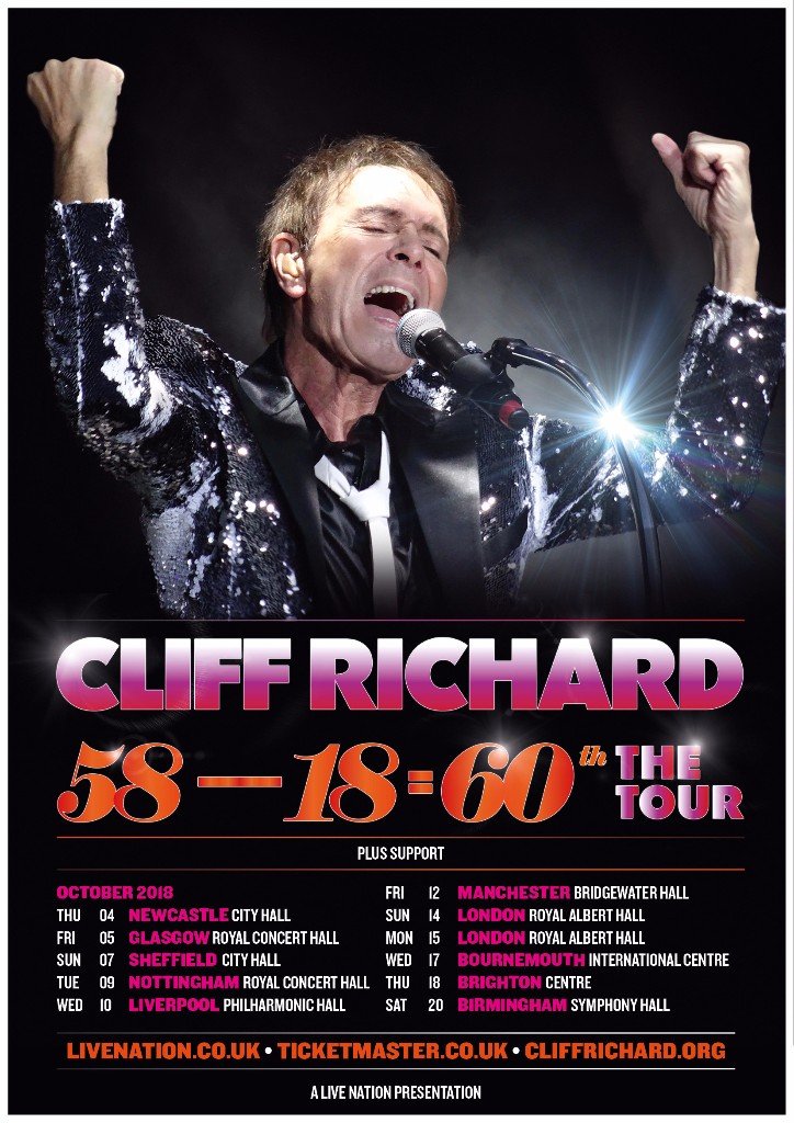 Sir Cliff Richard Celebrates Birthday With October 2018 UK/Ireland Tour Announcement